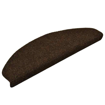 Stair Mats Self-adhesive 10 pcs 65x21x4 cm Brown Half Round Large
