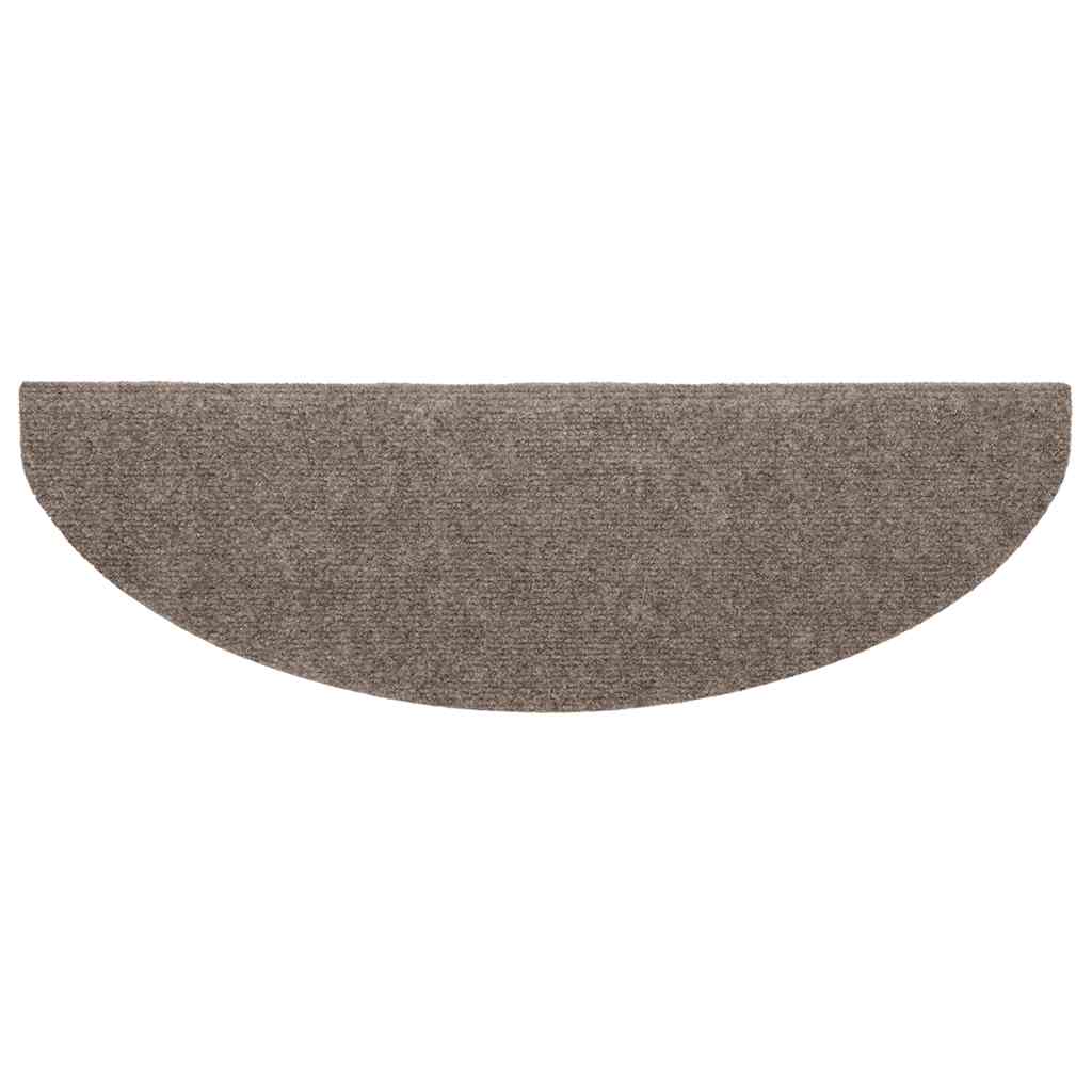 Stair Mats Self-adhesive 5 pcs 65x21x4 cm Beige Half Round Large