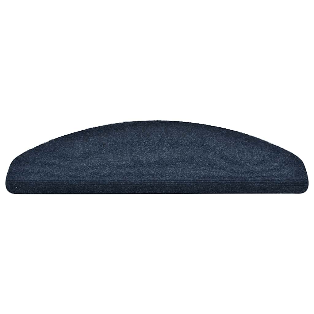 Stair Mats Self-adhesive 10 pcs 65x21x4 cm Navy Half Round Large