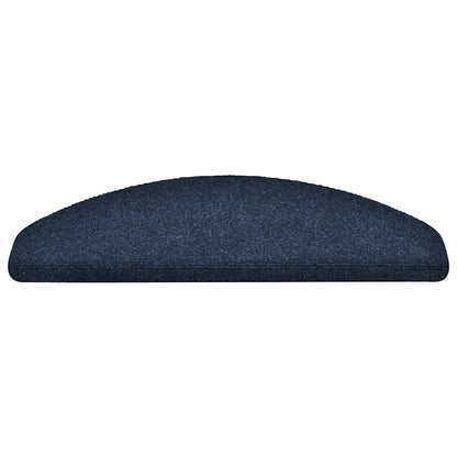 Stair Mats Self-adhesive 10 pcs 65x21x4 cm Navy Half Round Large