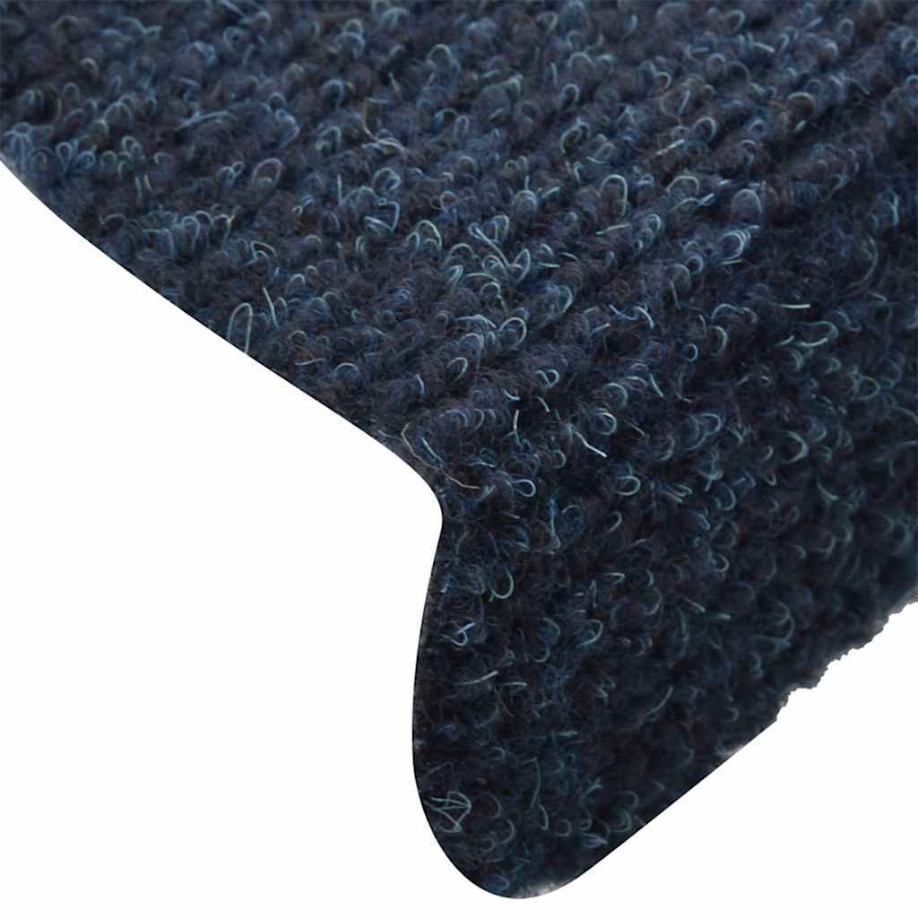 Stair Mats Self-adhesive 10 pcs 65x21x4 cm Navy Half Round Large