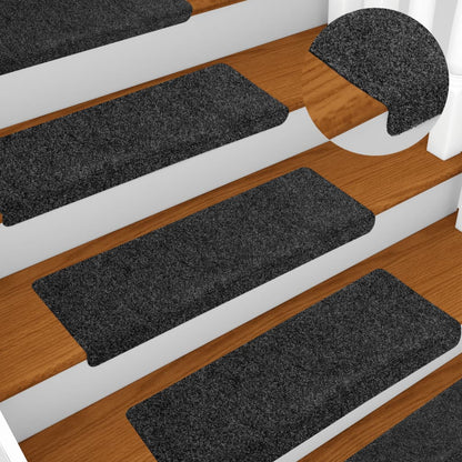 Stair Mats Self-adhesive 5 pcs 65x21x4 cm Dark Grey Rectangular Edge