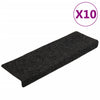 Stair Mats Self-adhesive 10 pcs 65x21x4 cm Black Rectangular Edge