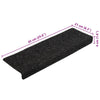 Stair Mats Self-adhesive 10 pcs 65x21x4 cm Black Rectangular Edge