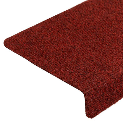 Stair Mats Self-adhesive 10 pcs 65x21x4 cm Bordeaux Red Rectangular Edge