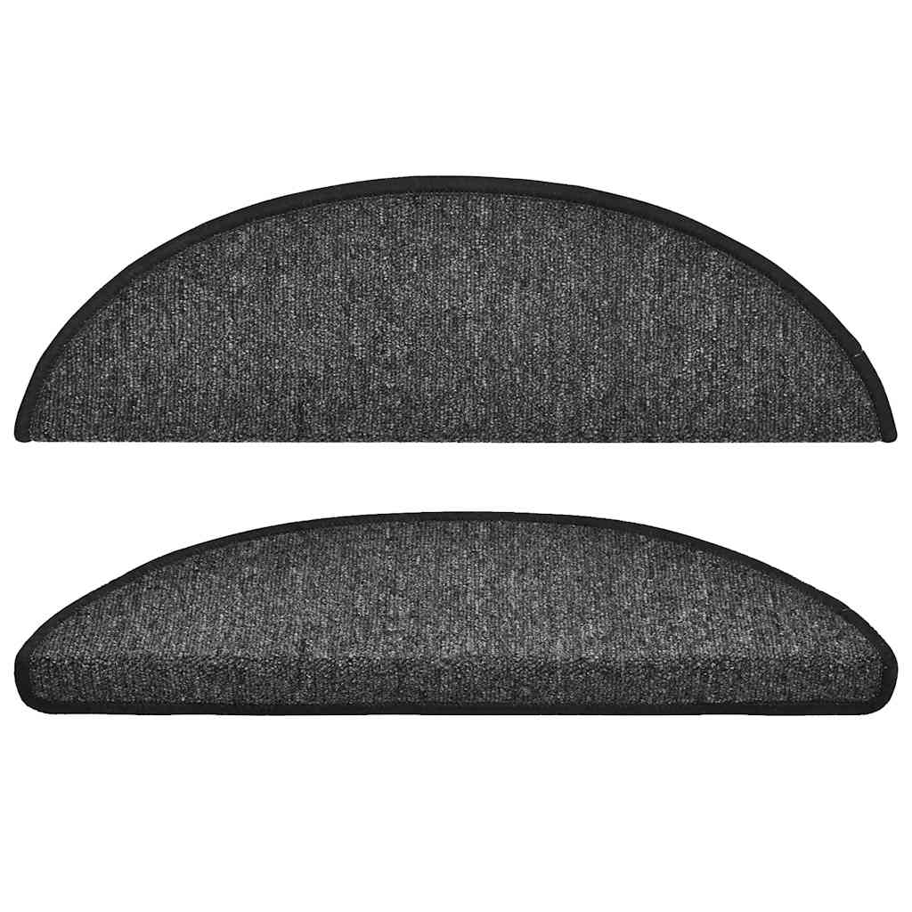 Stair Mats 10 pcs 56x17x3 cm Anthracite Half Round