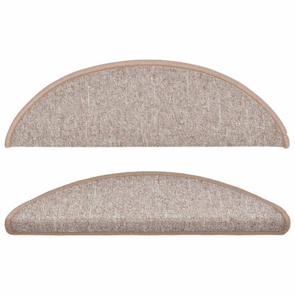 Stair Mats 10 pcs 56x17x3 cm Light Brown Half Round