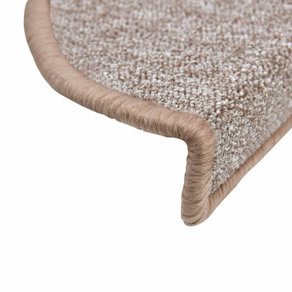 Stair Mats 10 pcs 56x17x3 cm Light Brown Half Round