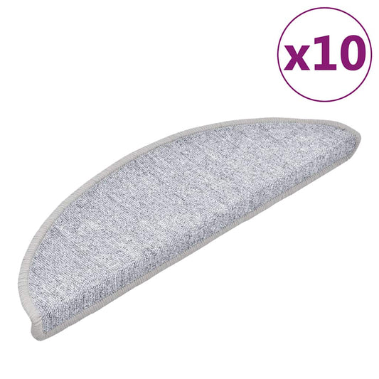 Stair mats 10 pcs 56 x 17 x 3 cm Non-Slip Light Grey