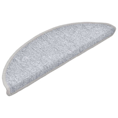 Stair Mats 10 pcs 56x17x3 cm Light Grey Half Round