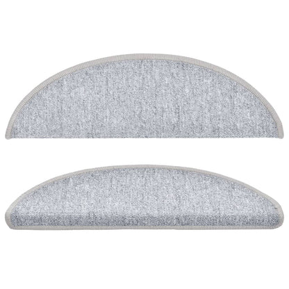 Stair Mats 10 pcs 56x17x3 cm Light Grey Half Round