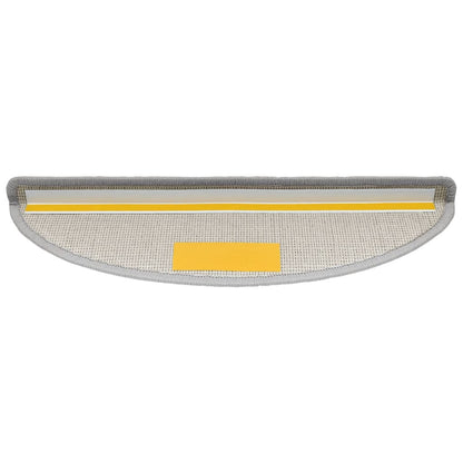 Stair Mats 10 pcs 56x17x3 cm Light Grey Half Round