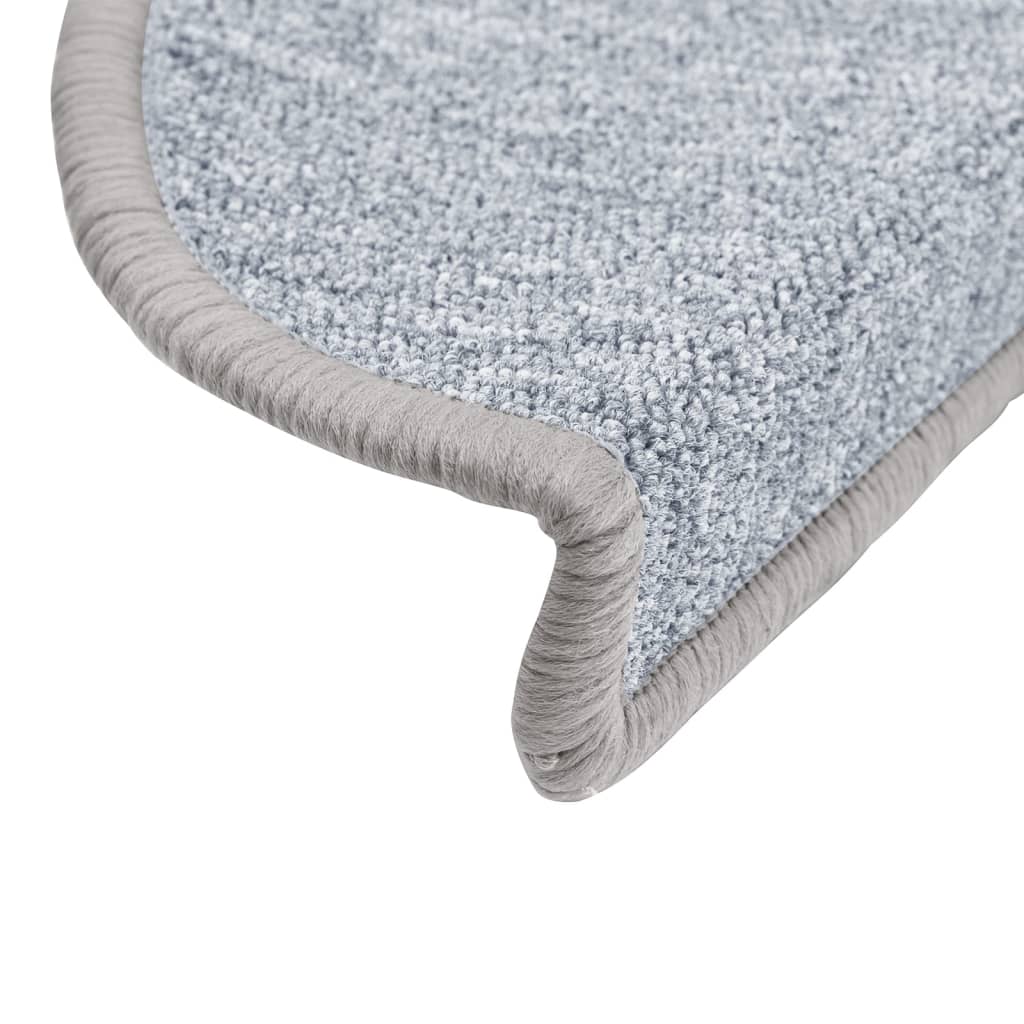 Stair Mats 10 pcs 56x17x3 cm Light Grey Half Round