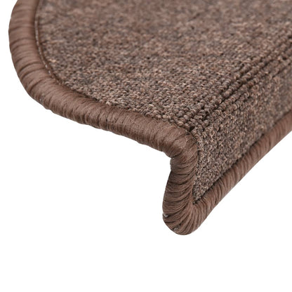 Stair Mats 10 pcs 56x17x3 cm Coffee Brown Half Round