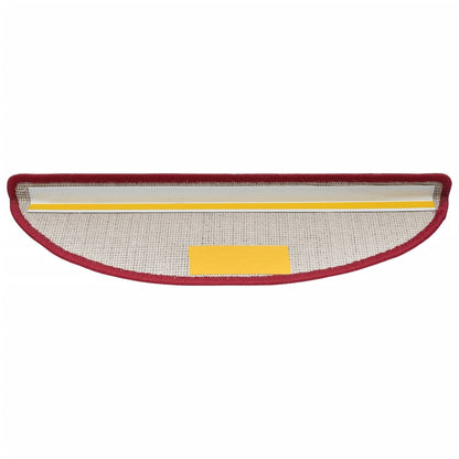 Stair Mats 10 pcs 56x17x3 cm Red Half Round