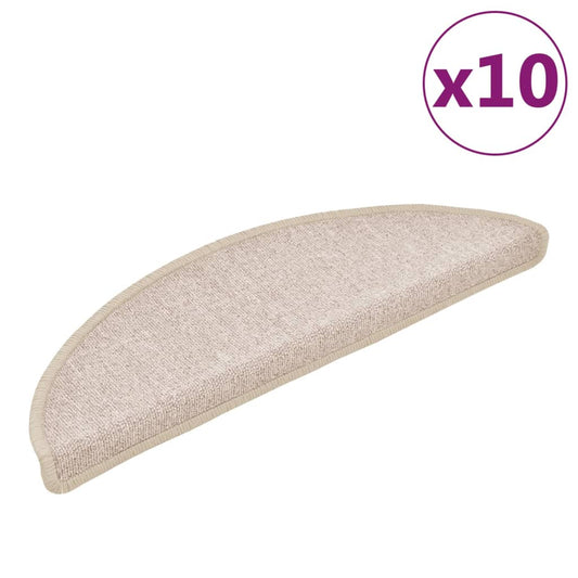 Stair mats 10 pcs 56 x 17 x 3 cm Non-Slip Taupe