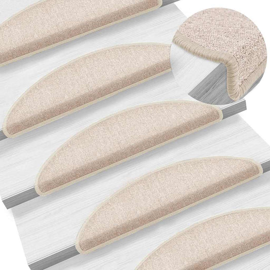 Stair mats 10 pcs 56 x 17 x 3 cm Non-Slip Taupe