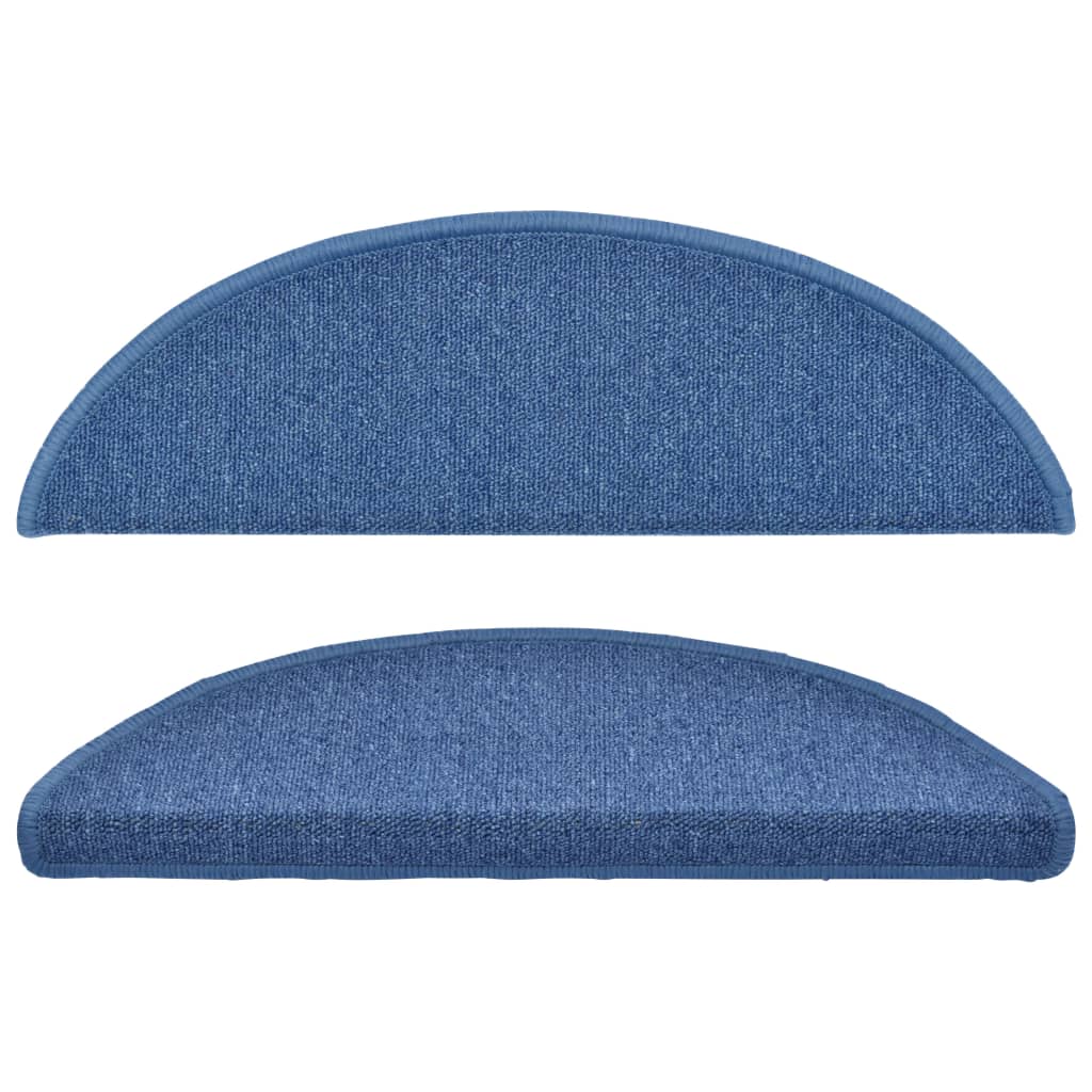 Stair Mats 10 pcs 56x17x3 cm Blue Half Round