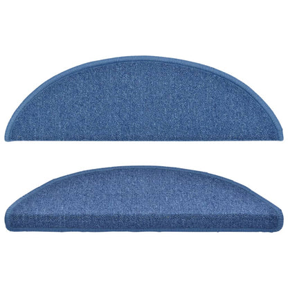 Stair Mats 10 pcs 56x17x3 cm Blue Half Round