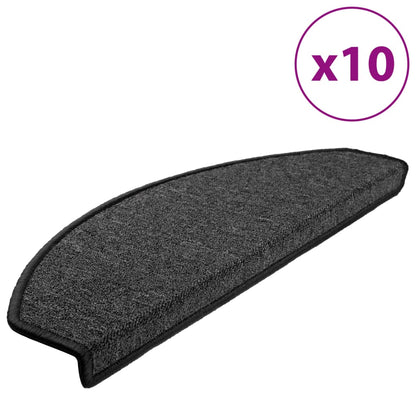 Stair Mats 10 pcs 65x24x4 cm Anthracite Half Round Large