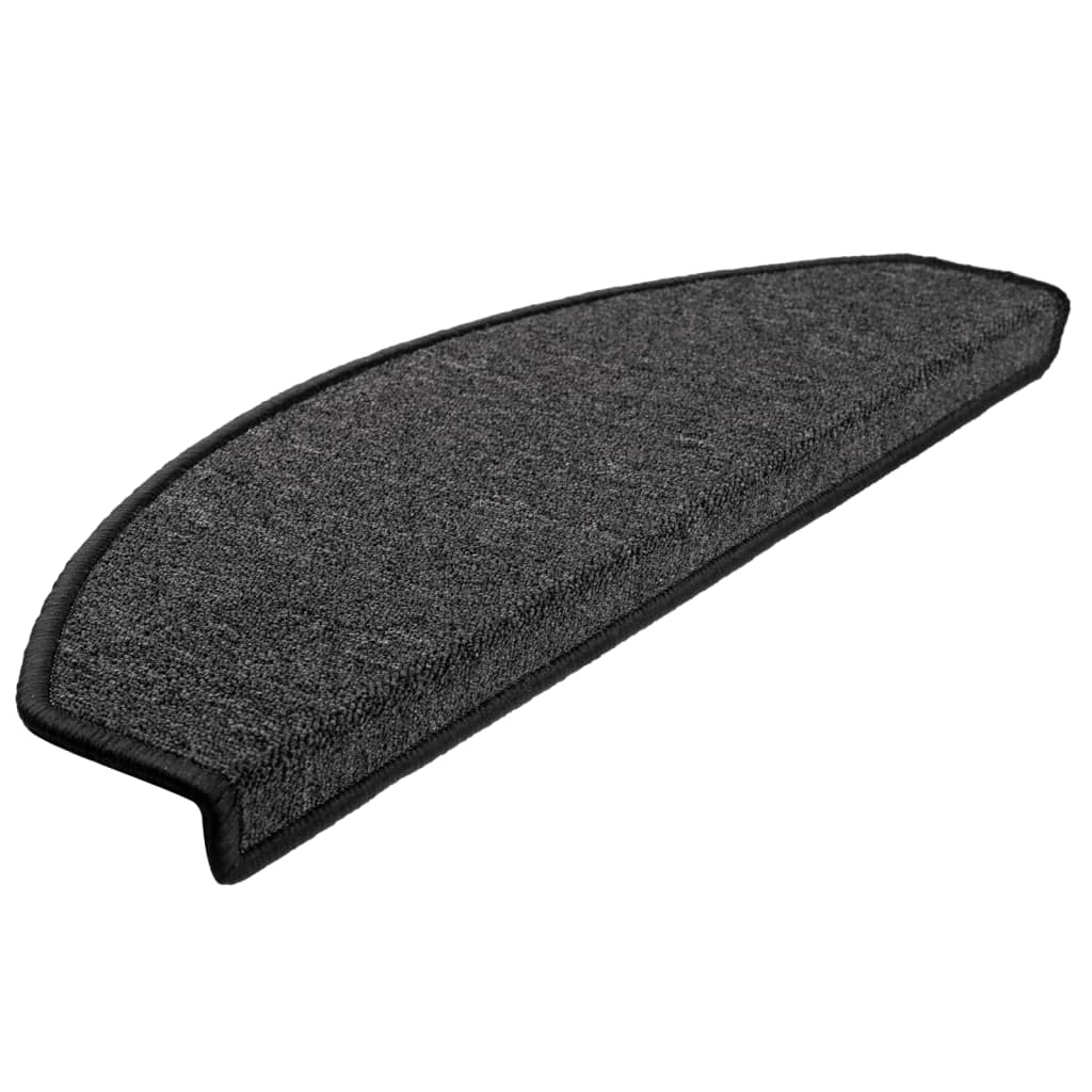 Stair Mats 10 pcs 65x24x4 cm Anthracite Half Round Large