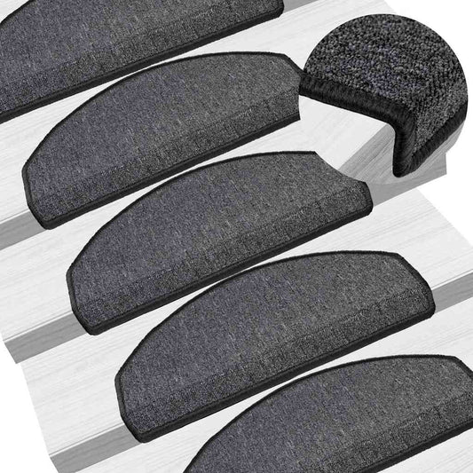 Stair mats 10 pcs 65 x 24 x 4 cm Non-Slip Anthracite