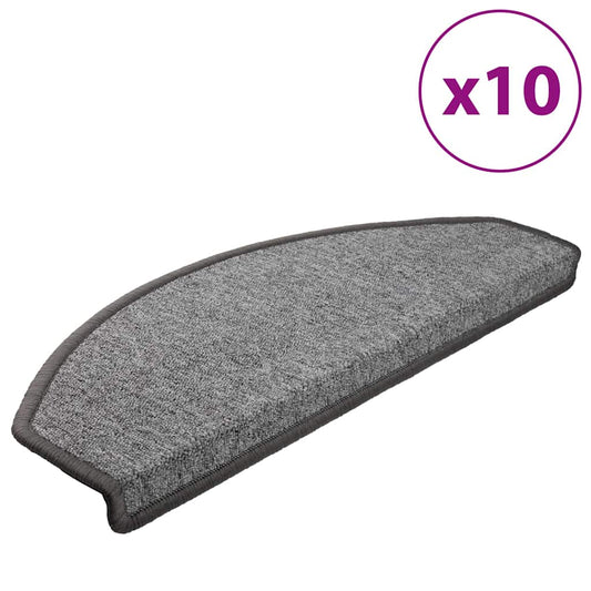 Stair mats 10 pcs 65 x 24 x 4 cm Non-Slip Dark Grey