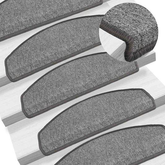 Stair mats 10 pcs 65 x 24 x 4 cm Non-Slip Dark Grey