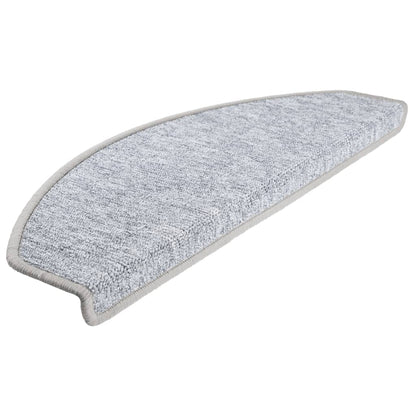 Stair Mats 10 pcs 65x24x4 cm Light Grey Half Round Large