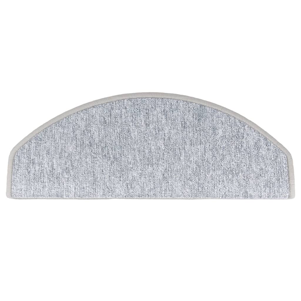 Stair Mats 10 pcs 65x24x4 cm Light Grey Half Round Large