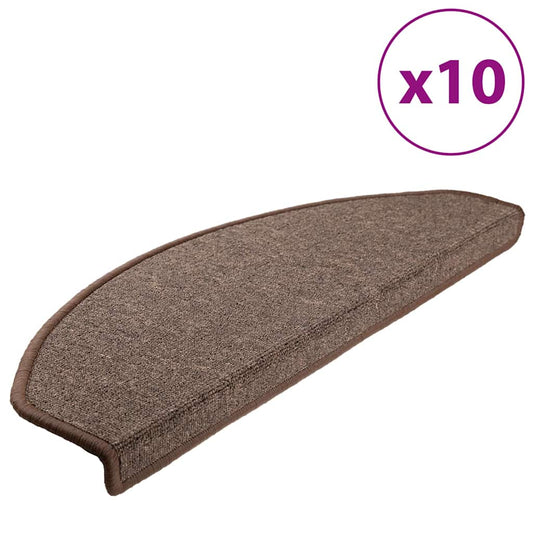 Stair mats 10 pcs 65 x 24 x 4 cm Non-Slip Coffee Brown