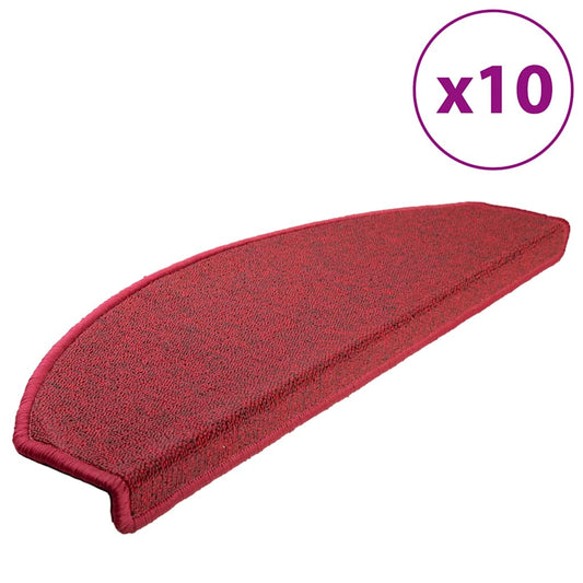 Stair mats 10 pcs 65 x 24 x 4 cm Non-Slip Red
