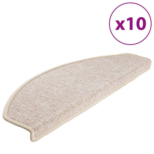 Stair mats 10 pcs 65 x 24 x 4 cm Non-Slip Taupe