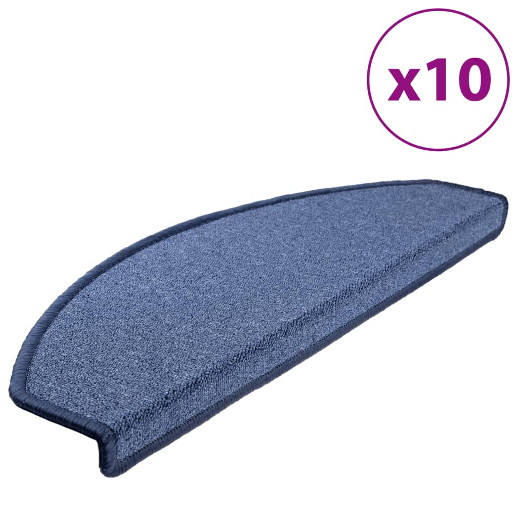 Stair Mats 10 pcs 65x24x4 cm Blue Half Round Large