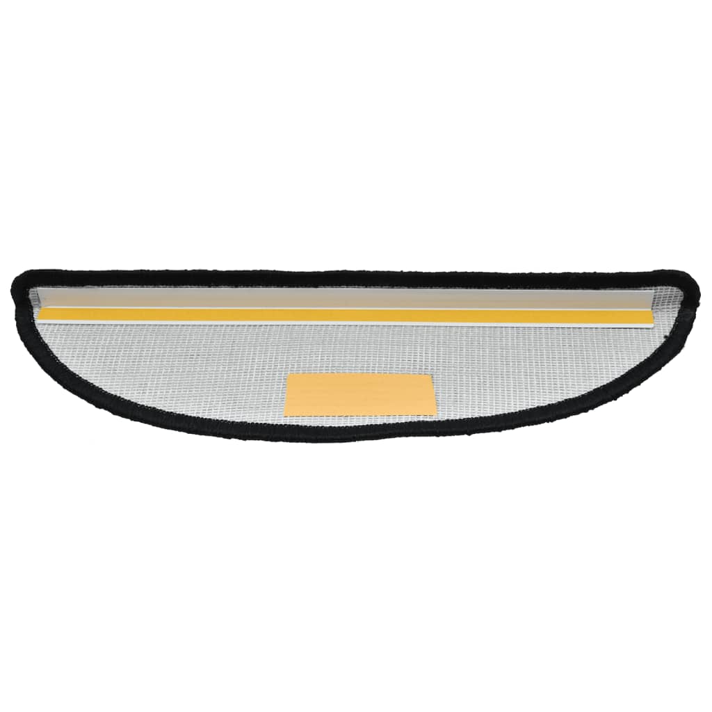 Stair Mats 10 pcs 56x17x3 cm Black Half Round