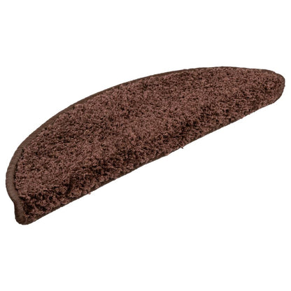 Stair Mats 10 pcs 56x17x3 cm Brown Half Round