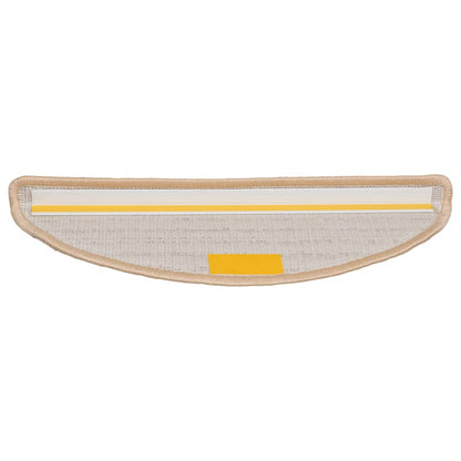 Stair Mats 10 pcs 56x17x3 cm Cream Half Round
