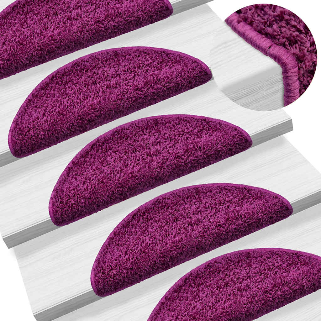 Stair Mats 10 pcs 56x17x3 cm Violet Half Round
