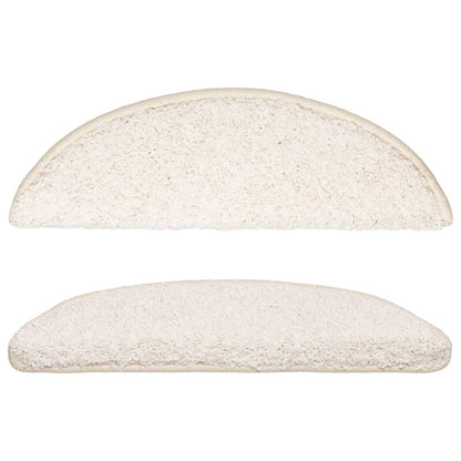 Stair Mats 10 pcs 56x17x3 cm White Half Round