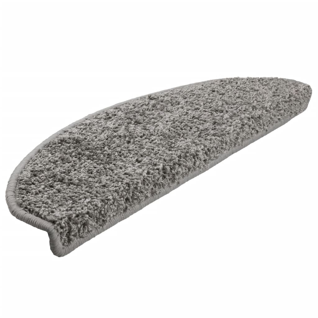 Stair Mats 10 pcs 65x21x4 cm Grey Half Round Large