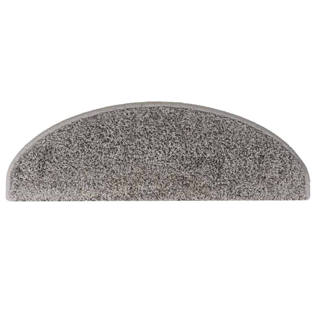 Stair Mats 10 pcs 65x21x4 cm Grey Half Round Large