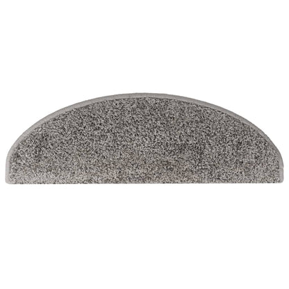 Stair Mats 10 pcs 65x21x4 cm Grey Half Round Large