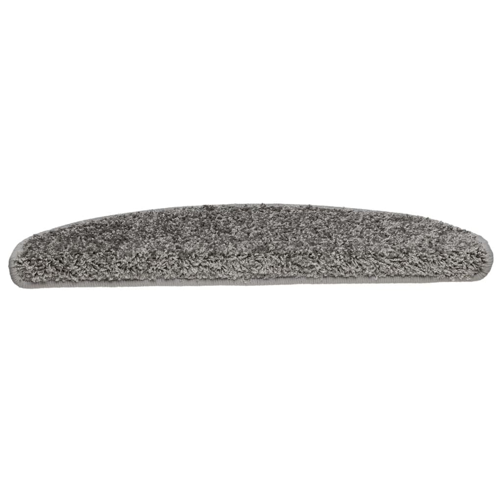 Stair Mats 10 pcs 65x21x4 cm Grey Half Round Large