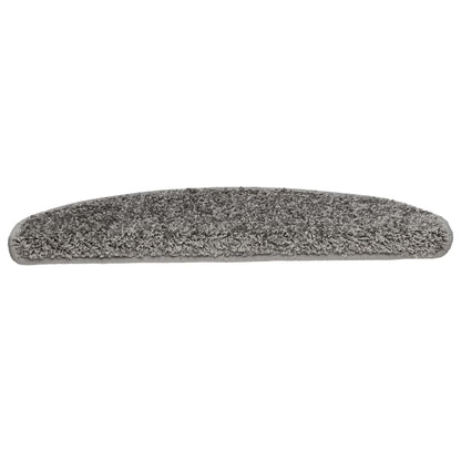Stair Mats 10 pcs 65x21x4 cm Grey Half Round Large