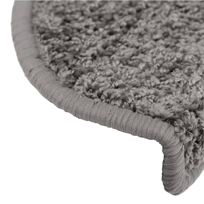 Stair Mats 10 pcs 65x21x4 cm Grey Half Round Large