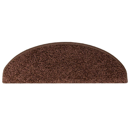 Stair Mats 10 pcs 65x21x4 cm Brown Half Round Large