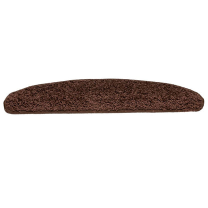 Stair Mats 10 pcs 65x21x4 cm Brown Half Round Large