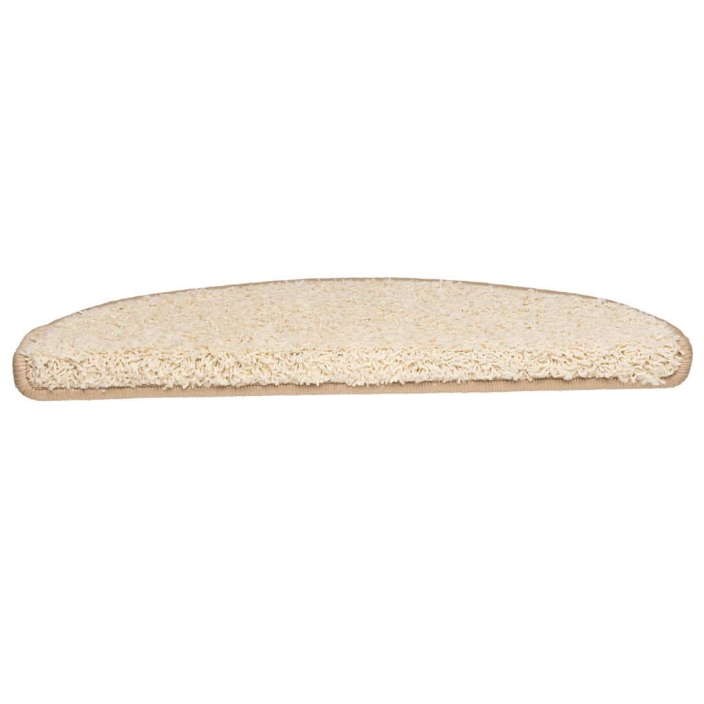 Stair Mats 10 pcs 65x21x4 cm Cream Half Round Large