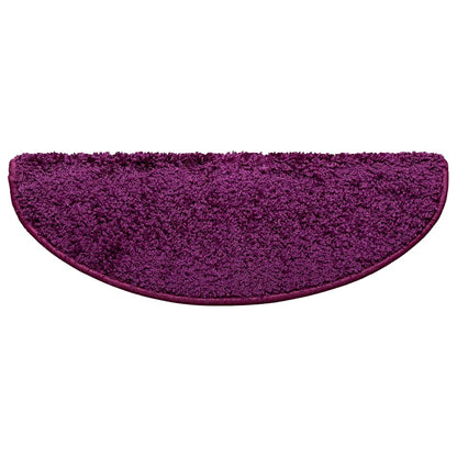 Stair Mats 10 pcs 65x21x4 cm Violet Half Round Large