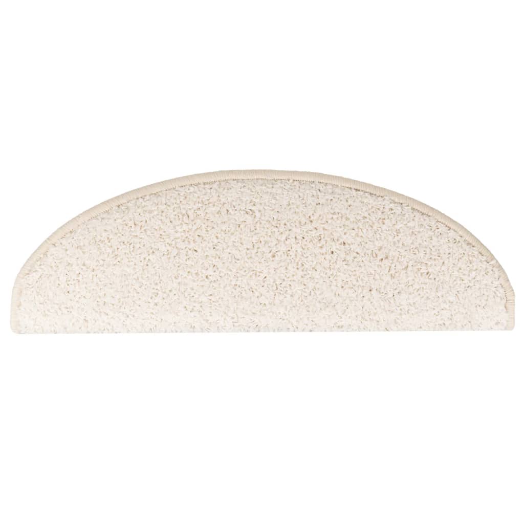 Stair Mats 10 pcs 65x21x4 cm White Half Round Large